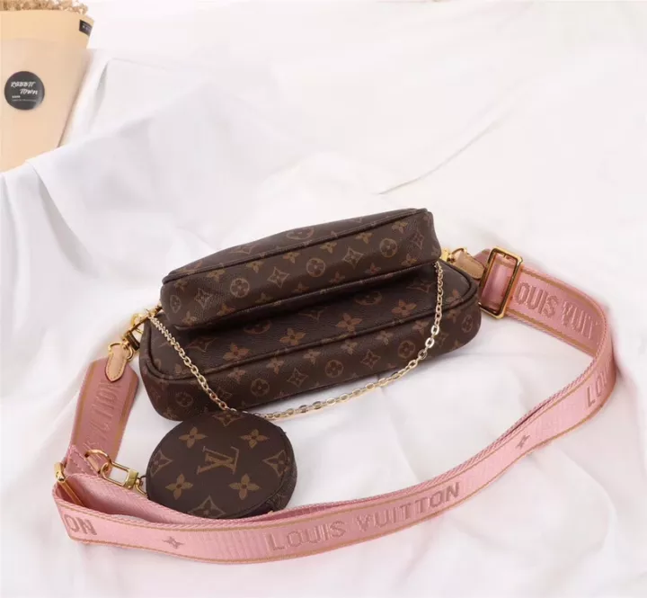 Louis Vuitton Mono Pink Belt Multi Pochette Bag (With Box)