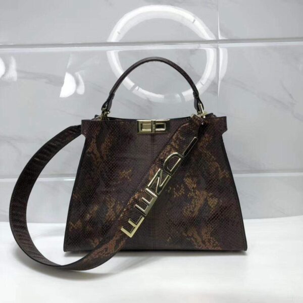 1st copy fendi snake skin texture coffee color tote bag 13793022804034 d156f740 - TheLuxuryTag