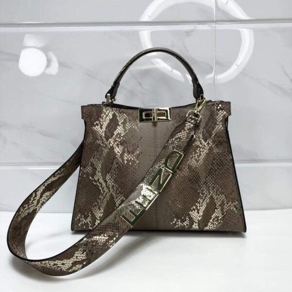 1st copy fendi snake skin texture khaki color tote bag 13793034829890 ed75b57d - TheLuxuryTag