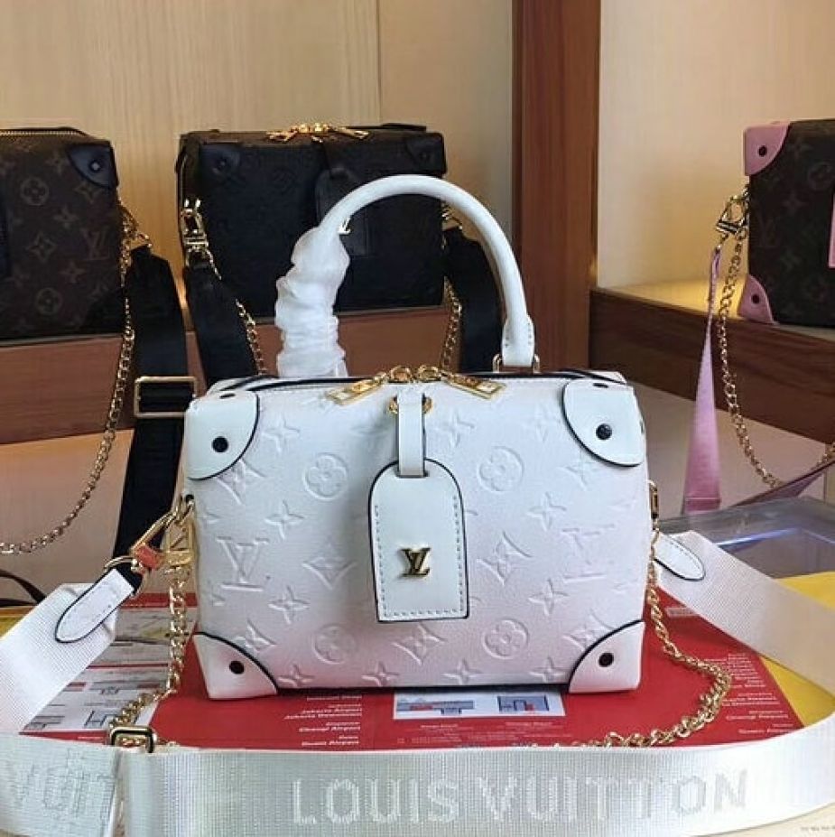 Louis Vuitton White Petite Malle Souple Bag