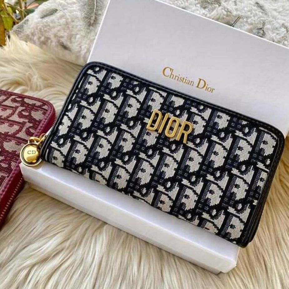Christian Dior Canvas Mono Zipper Wallet