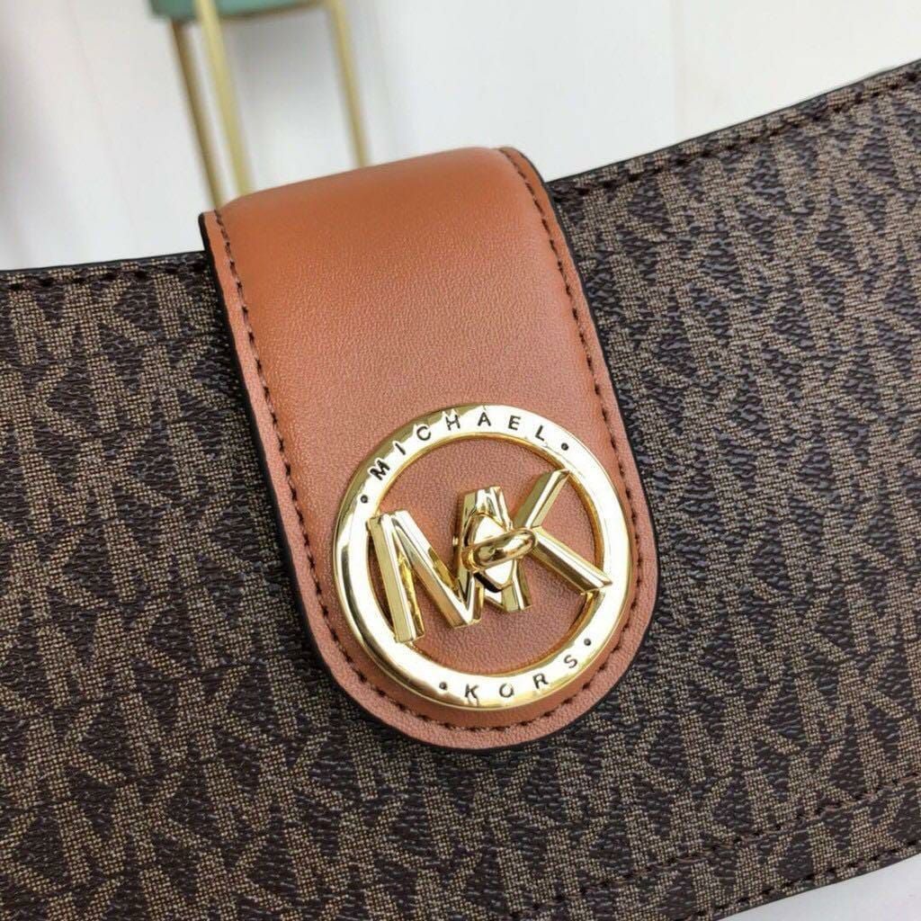 Michael Kors Carmen Pochette Mono Brown Sling Bag
