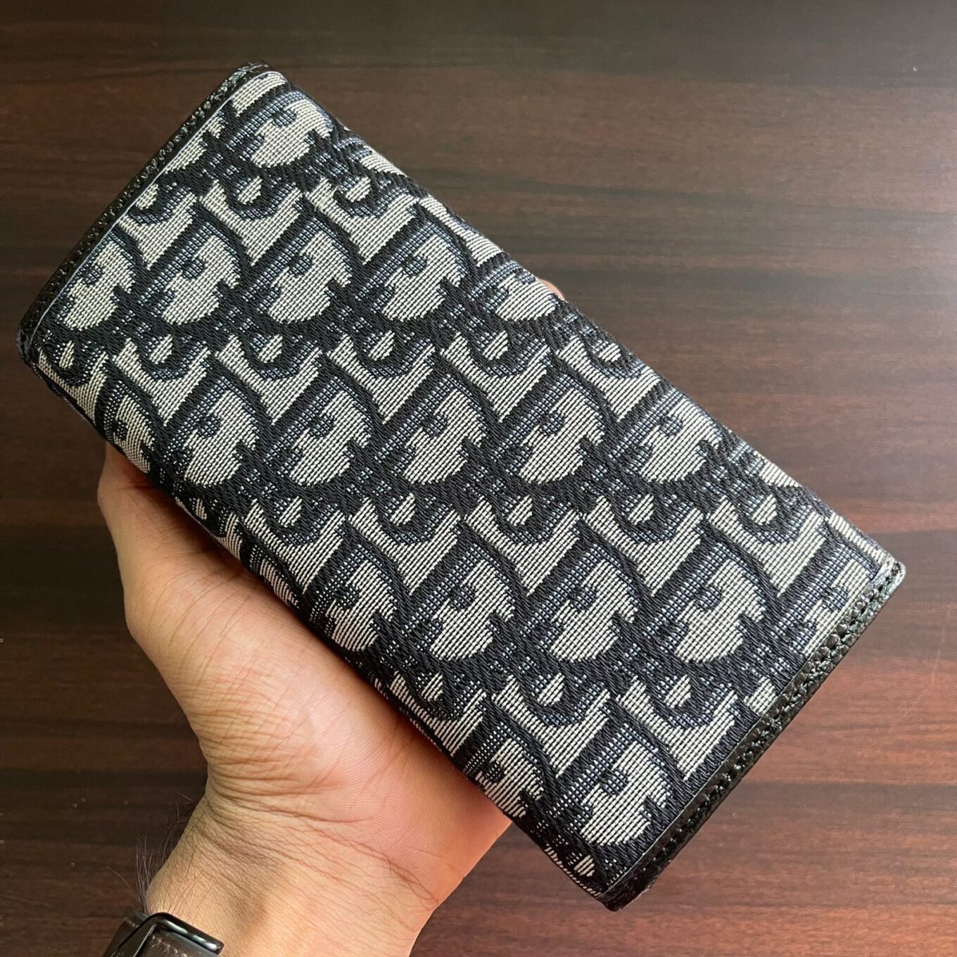Dior CD Leather Embroidery Black Premium Wallet