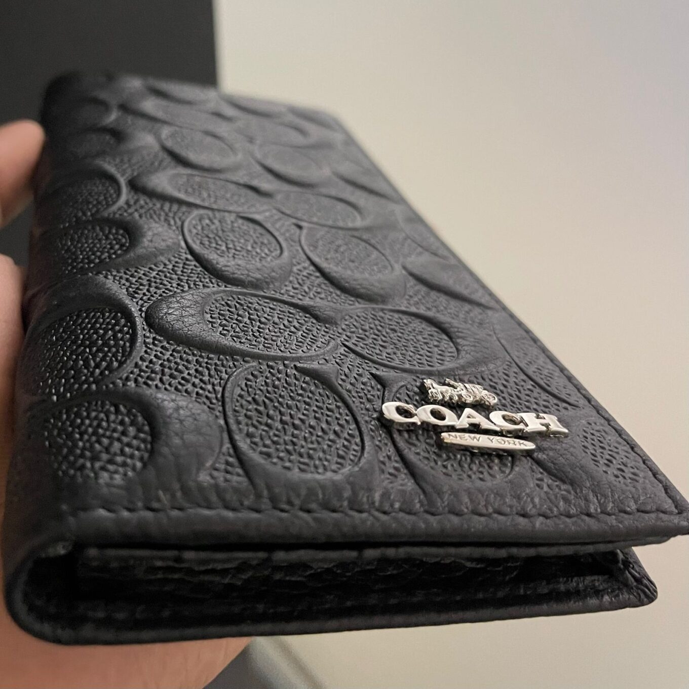 Coach Embossed Leather Unisex Long Wallet