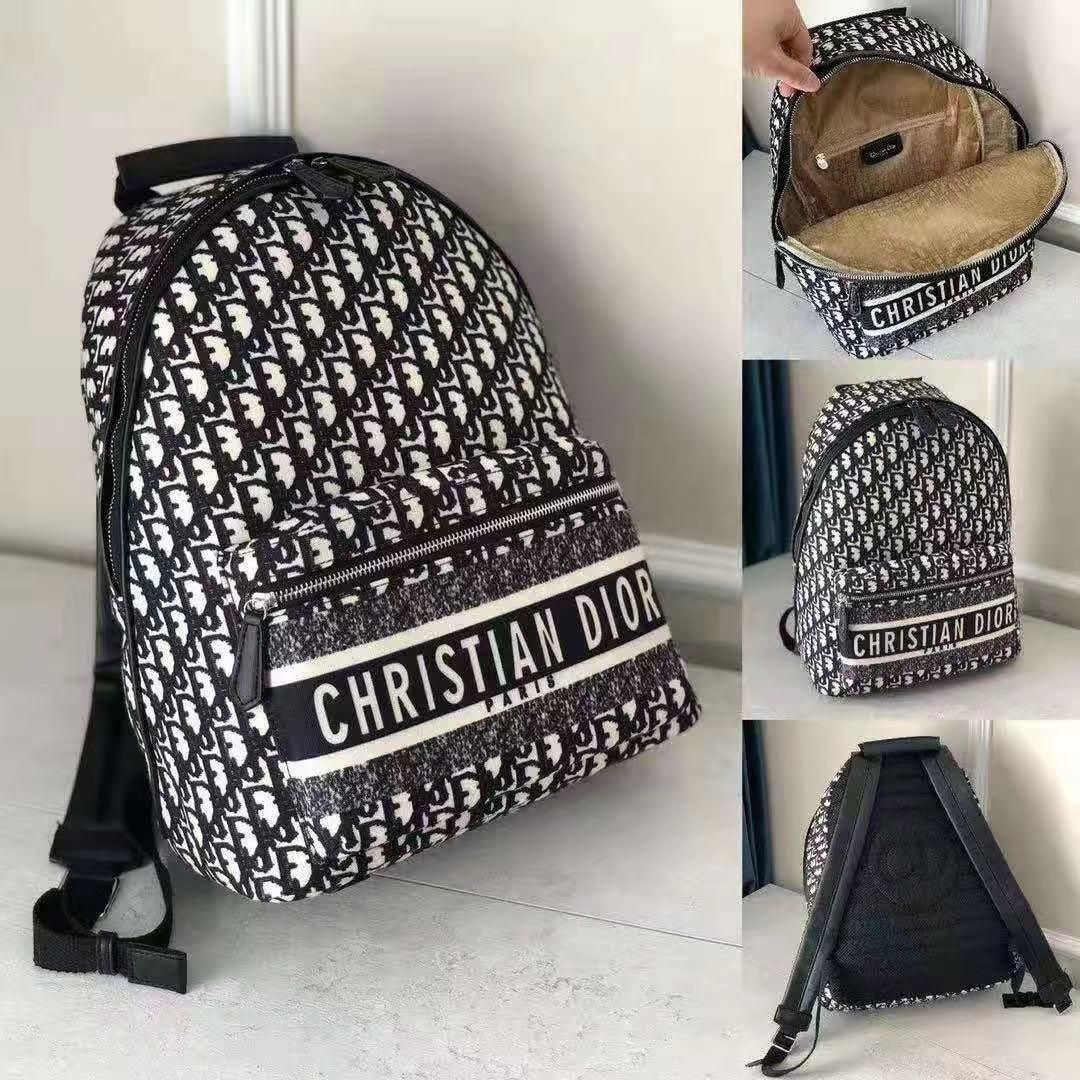 Christian Dior Black Letter Backpack