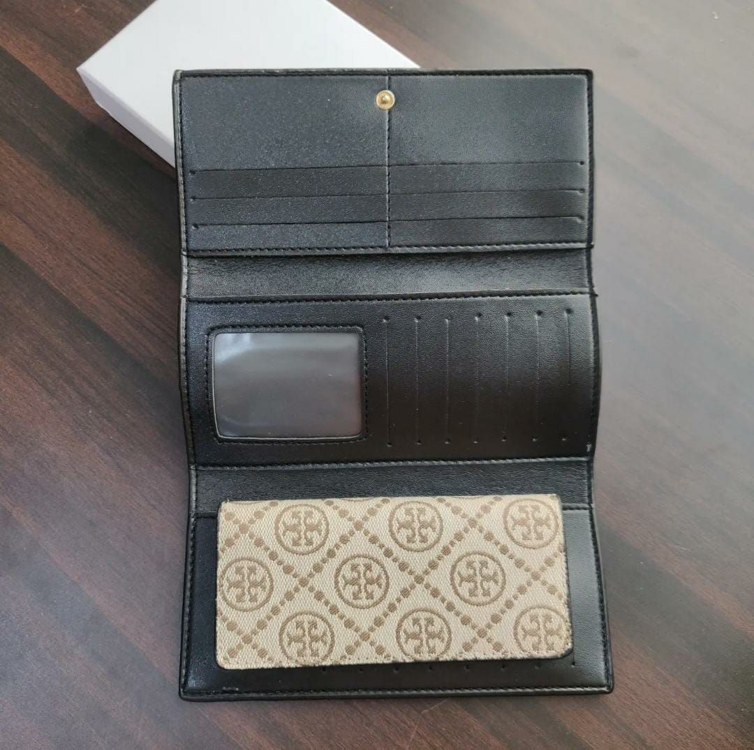 Tory Burch Jacquard Apricot Three Fold Wallet