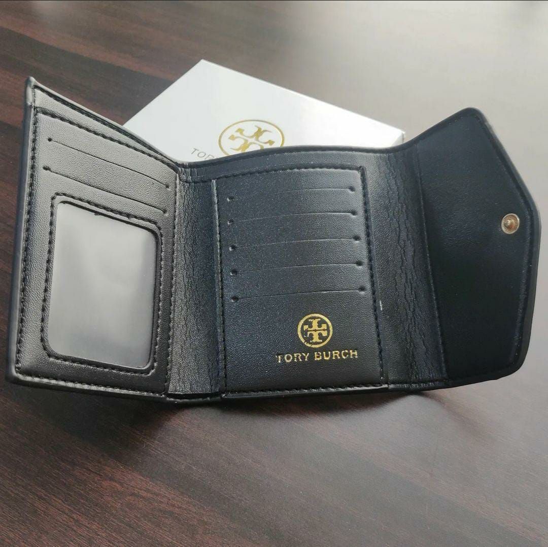 Tory Burch T Monogram Jacquard Three Fold Apricot Small Wallet