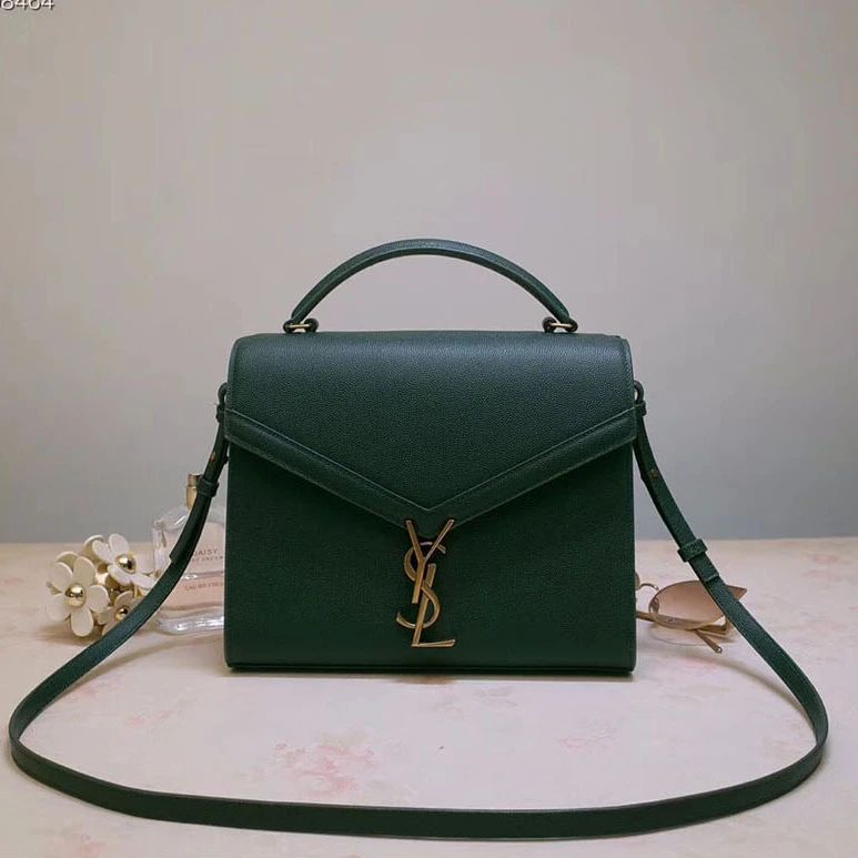 Buy Ysl Cassandra Top Handle Medium Green Hand Bag(With Box) Online