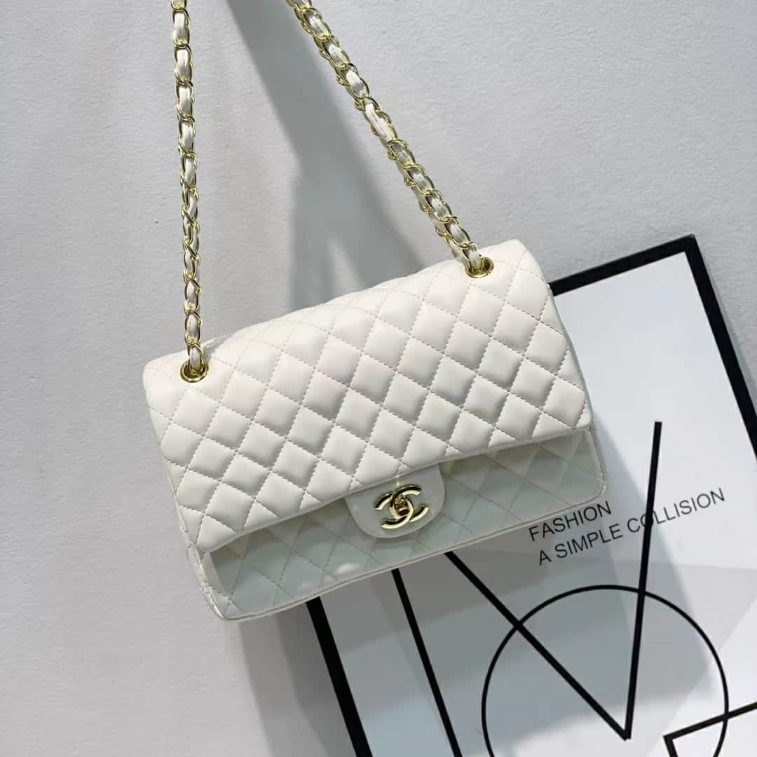 Chanel Jumbo White Colour Sling Bag (With Box)