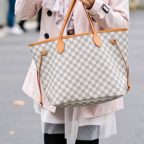 Louis Vuitton Neverfull White Tote With Wallet