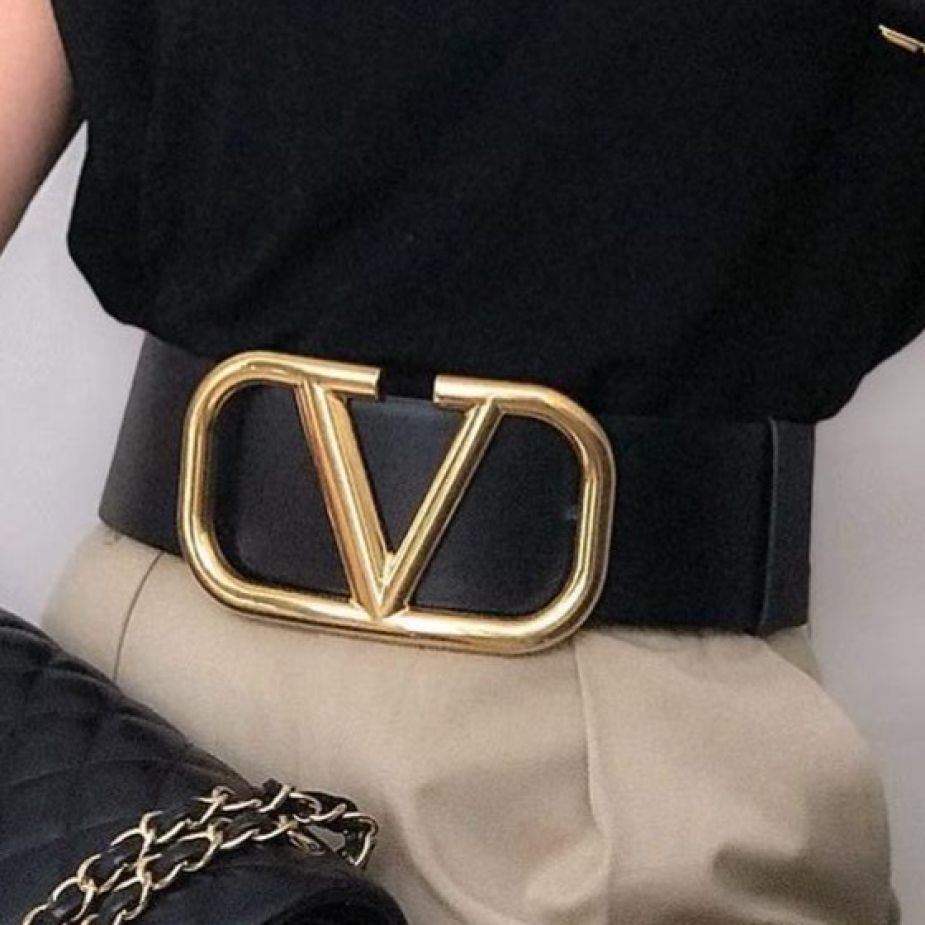 2a25ea1e-d964-4520-81f9-7f574cfc5908-4cddfbfb Valentino Broad 7cm Wide Black Color Ladies Belt