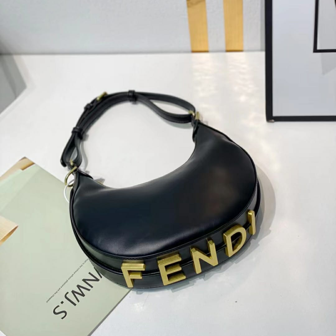 Buy Fendi Fendigraphy Medium Black Shoulder Bag (With Box) Online