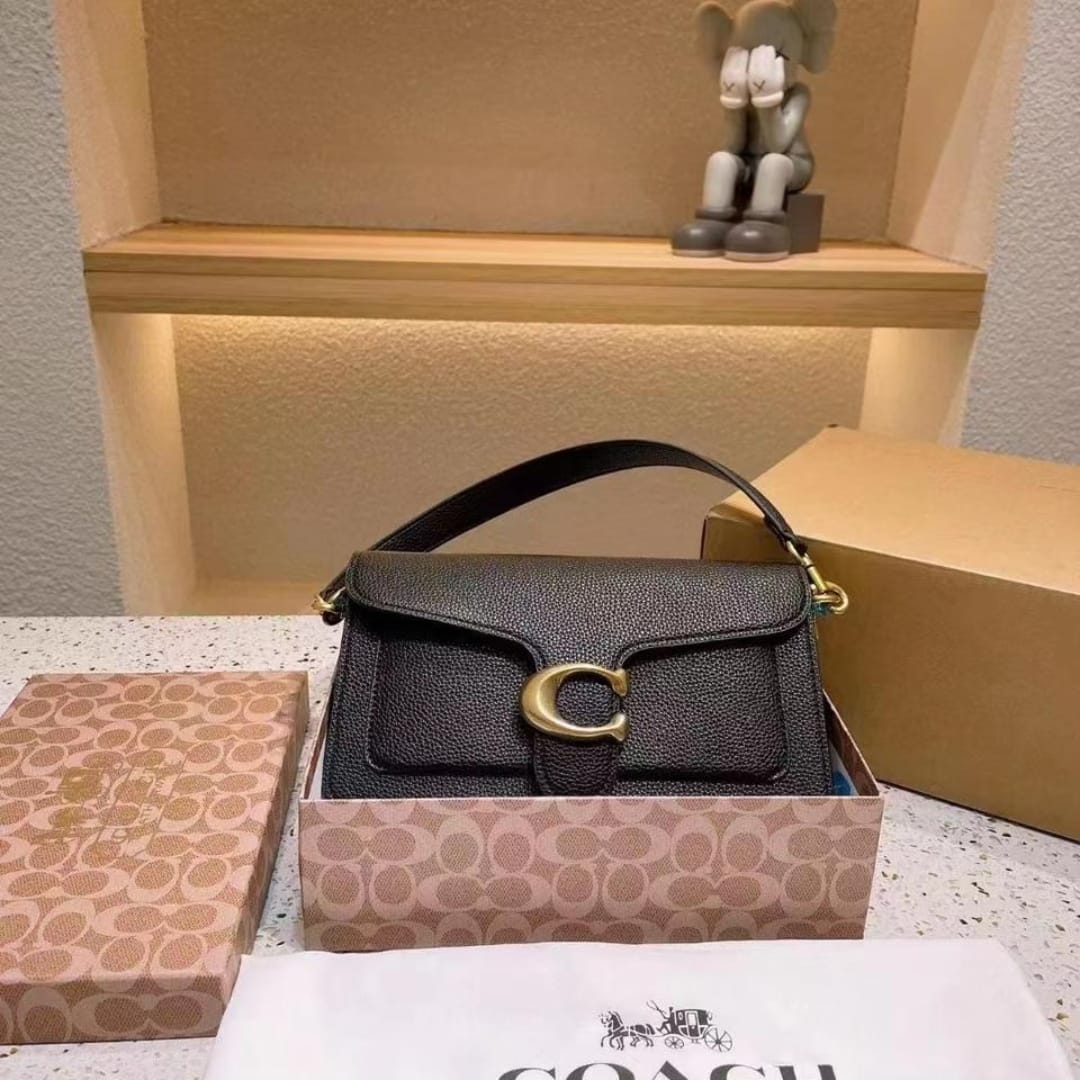 My project (4) Coach Plaque Black Shoulder Bag (With Box)