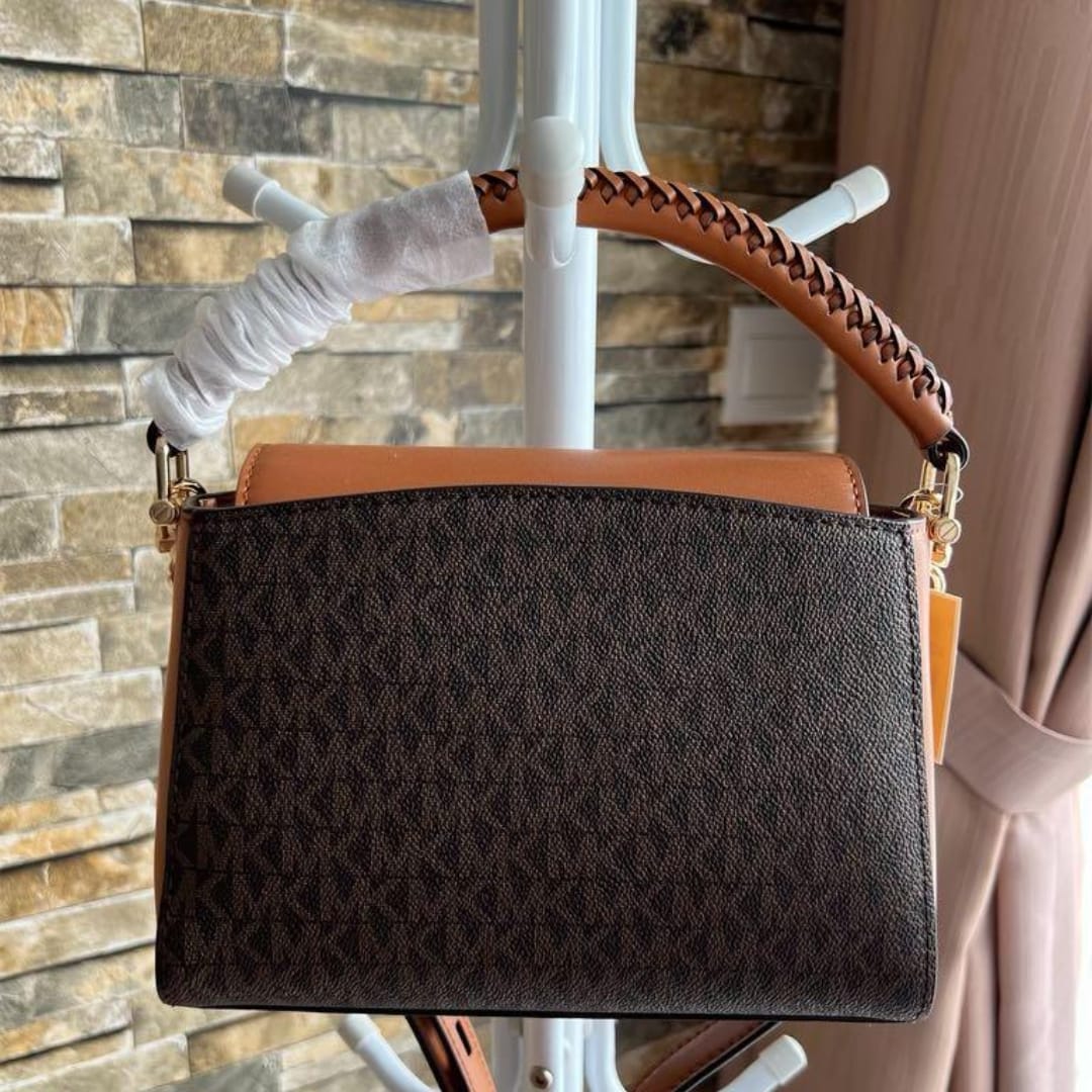 My project (41) Michael Kors Karlie Coffee Brown Crossbody Bag (With Box)