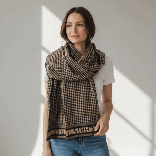 Photoroom_20251127_000624 Dior Black Brown Bobby Woolen Stole