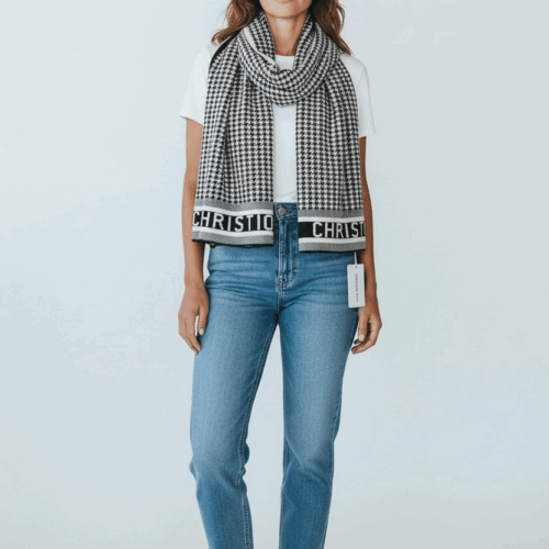 Photoroom_20251128_175031 Dior Black White Bobby Woolen Stole