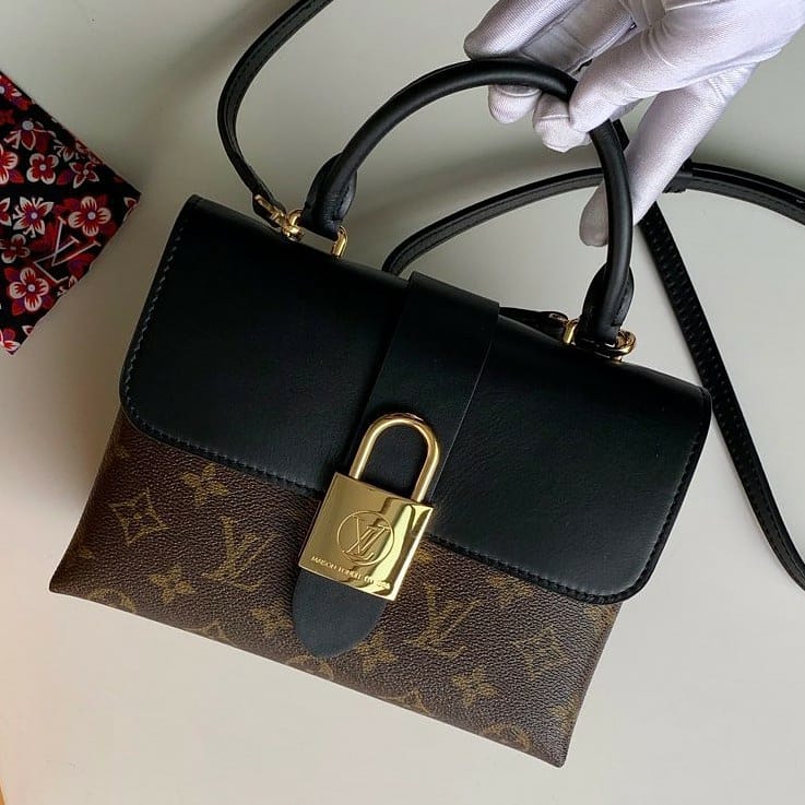 Buy Louis Vuitton Lock Top Handle Light Black Sling Bag - Online
