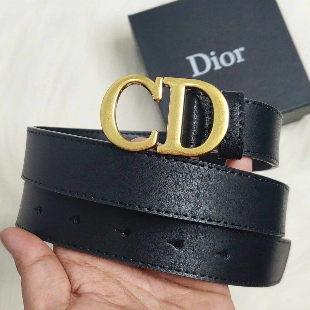 Christian Dior CD Black Ladies Belt