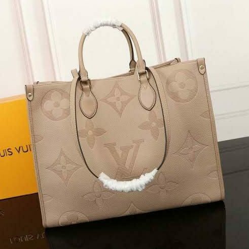 Buy Louis Vuitton Khaki Embossed On the Go Tote Bag - Online