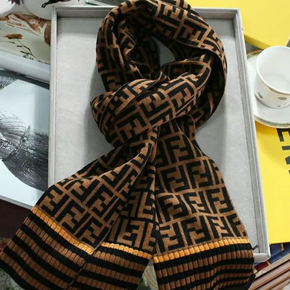 Fendi Brown FF Unisex Muffler