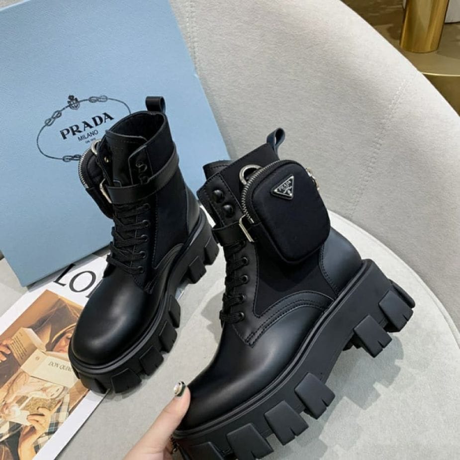 Prada Monilith Lace Up Boot