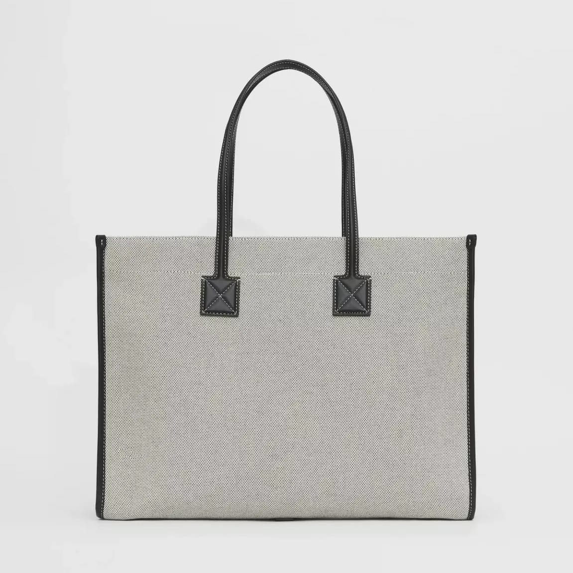 Burberry Medium Freya Gray Premium Canvas Tote