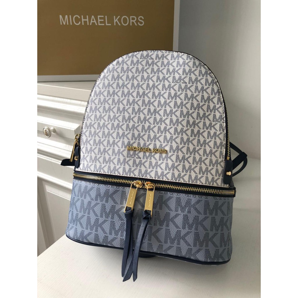 Michael Kors Rhea Blue White Backpack