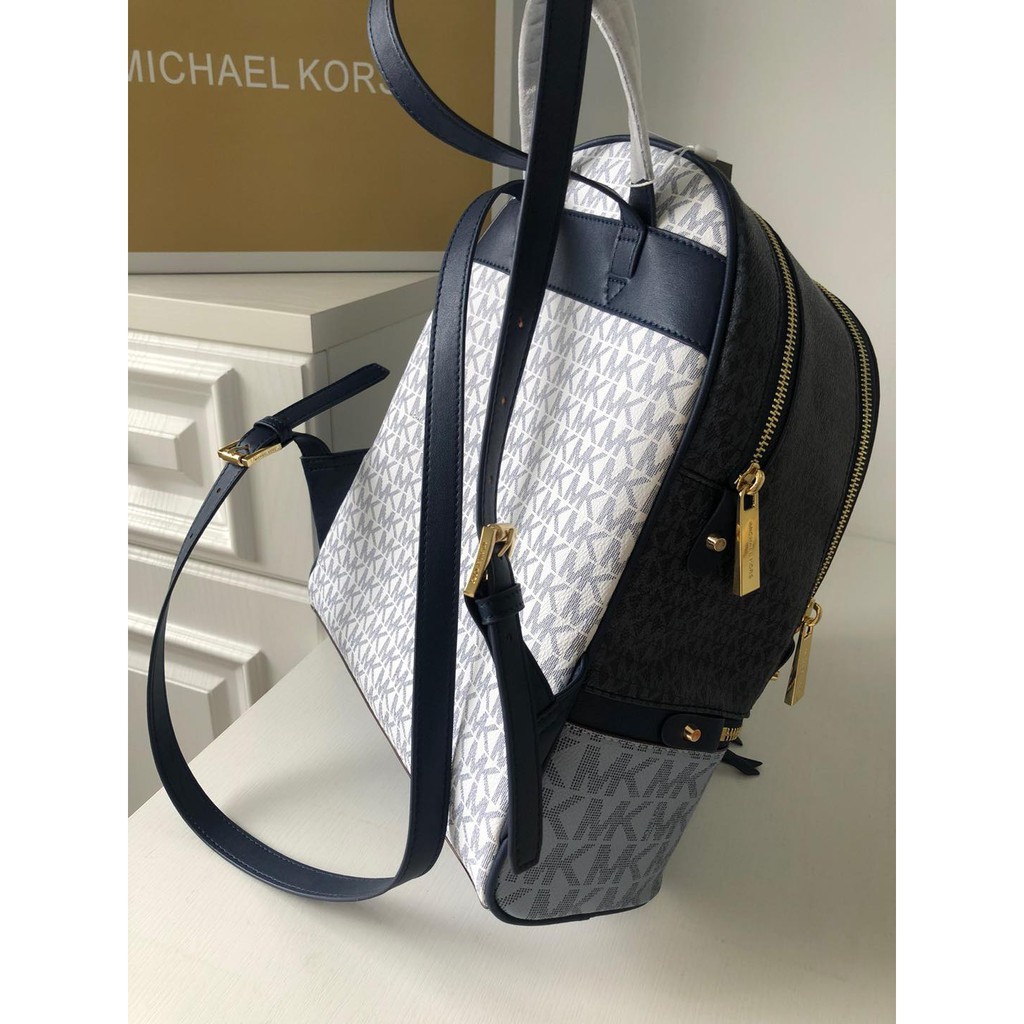 Michael Kors Rhea Blue White Backpack