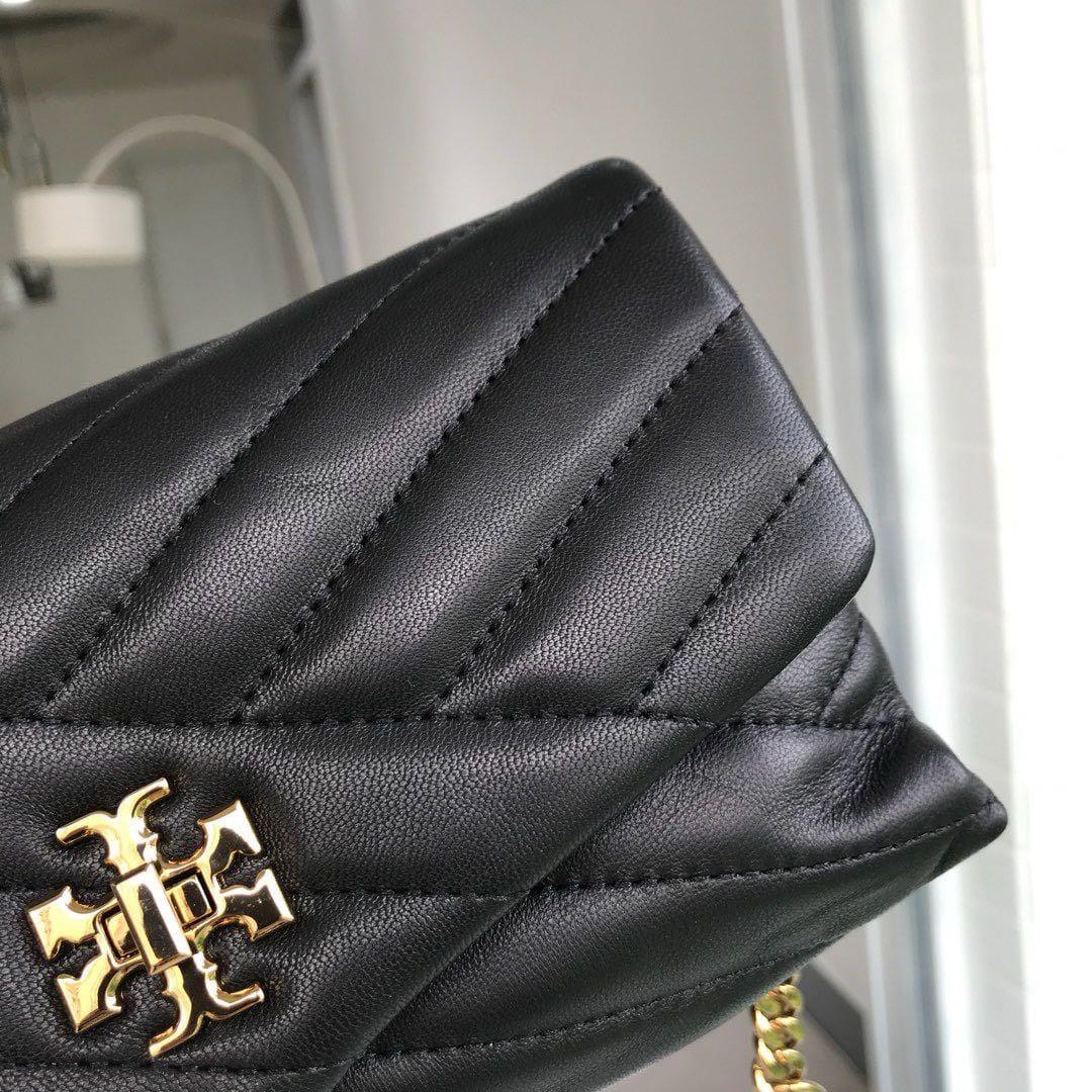 Tory Burch Kira Chevron Black Shoulder Bag (With Box)
