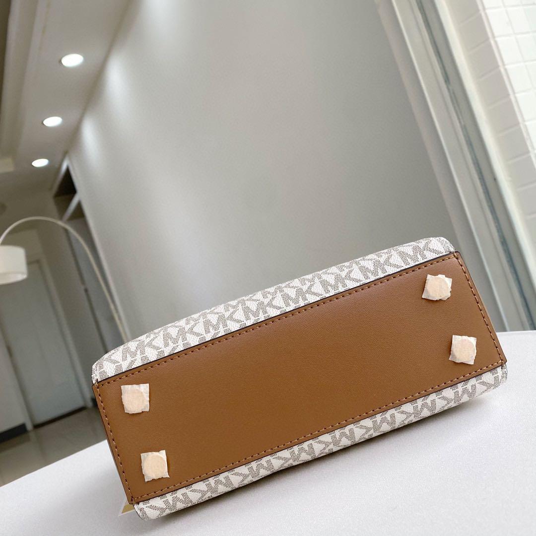 Michael Kors Karlie White Brown Crossbody Bag (With Box)