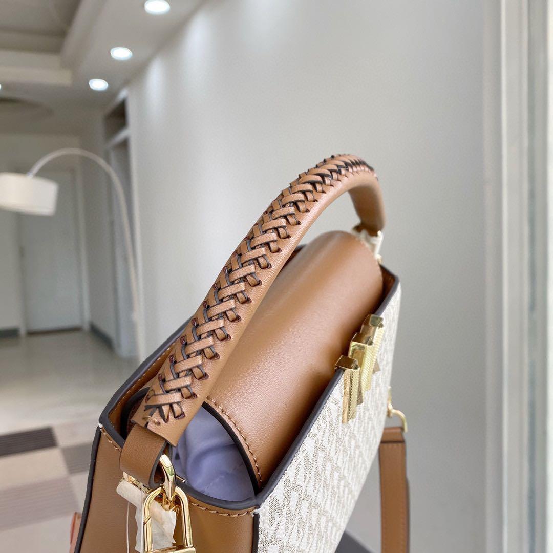 Michael Kors Karlie White Brown Crossbody Bag (With Box)