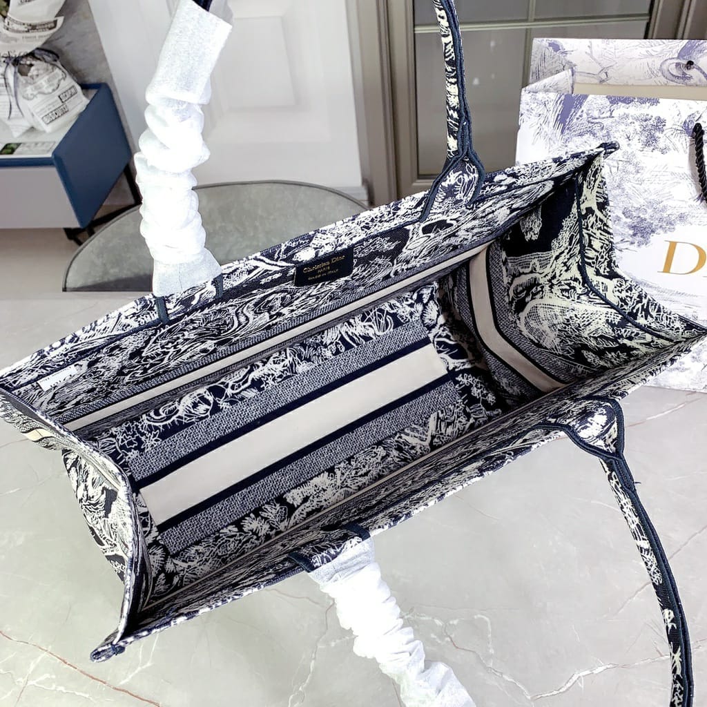 Dior Canvas Black Tiger Tote Bag