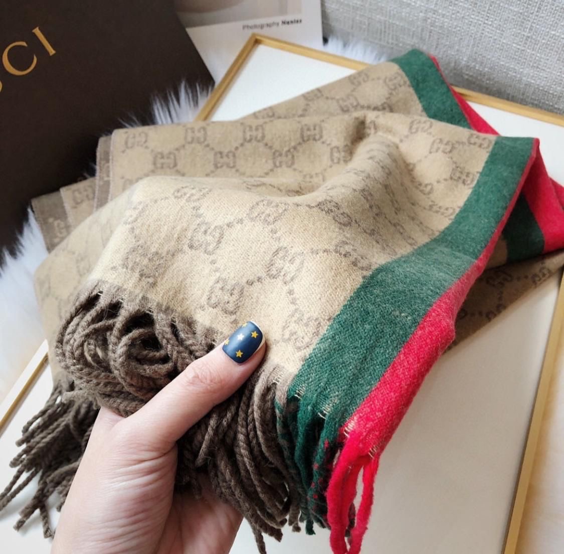 Gucci Nude Full Woolen Stole Unisex