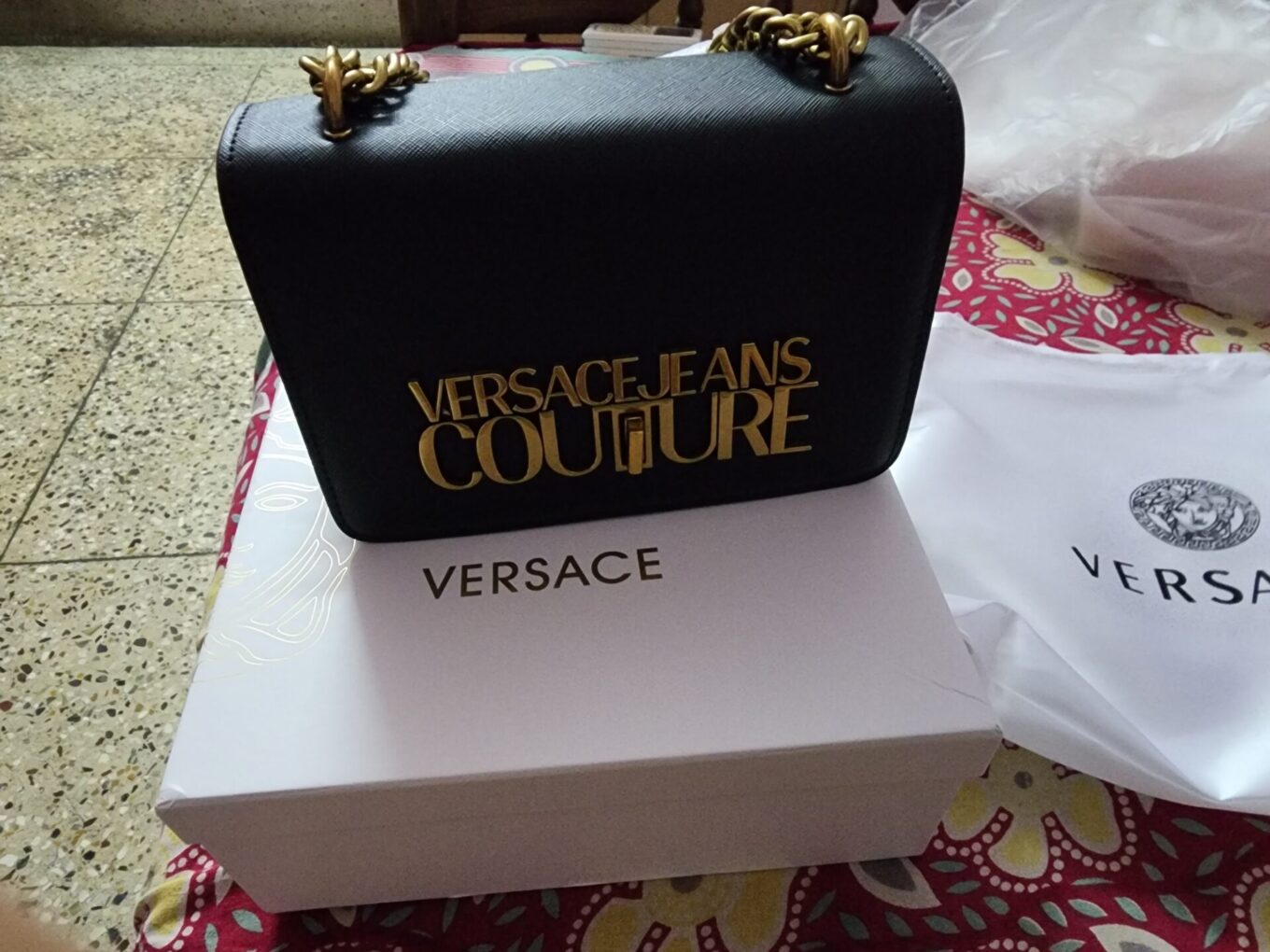 Versace Jeans Couture Black Sling Bag(With Box) photo review