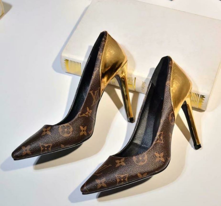 Buy Louis Vuitton Cherie Golden Pump High Heel Online