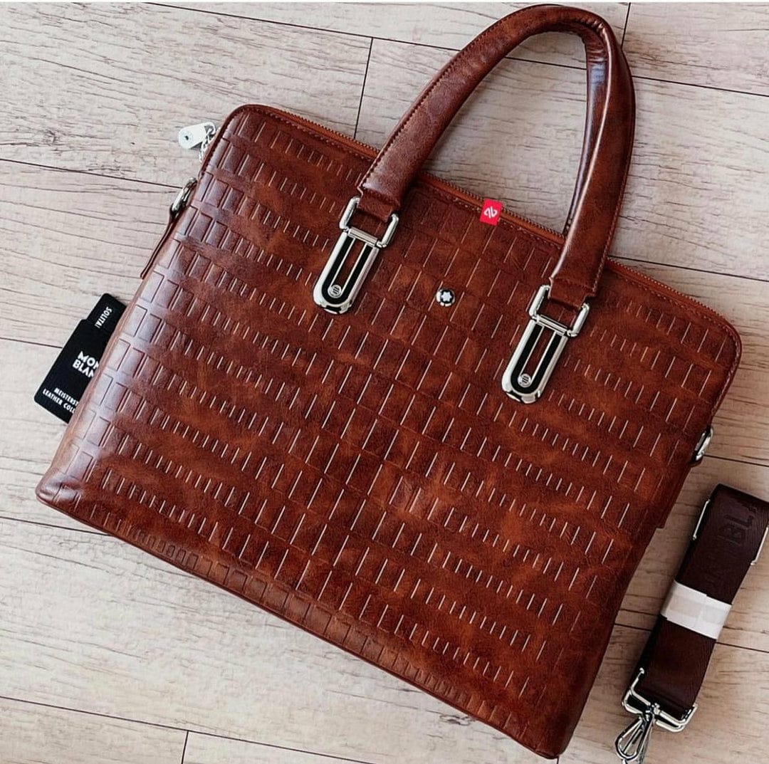 Buy Mont Blanc Brown Laptop Bag Online