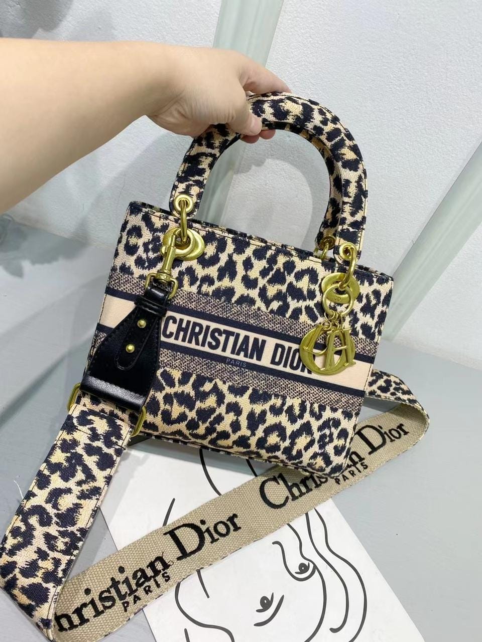 WhatsApp Image 2022-07-24 at 14.27.19 (1) Lady Dior Canvas Leopard Handbag (With Box)