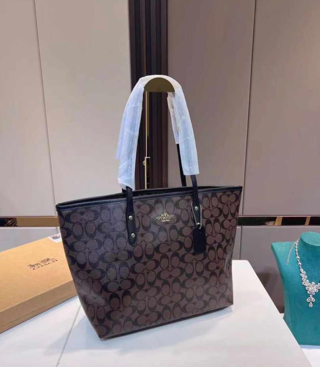 Coach Coffee City Tote Bag (With Box)