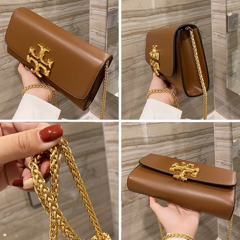 WhatsApp Image 2022-08-30 at 23.55.00 (2) Tory Burch Eleanor Khaki Crossbody Clutch Bag (With Box)