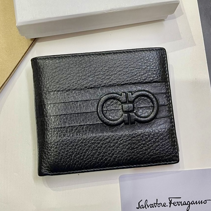 Salvator Ferrogammo Black Leather Men’s Wallet