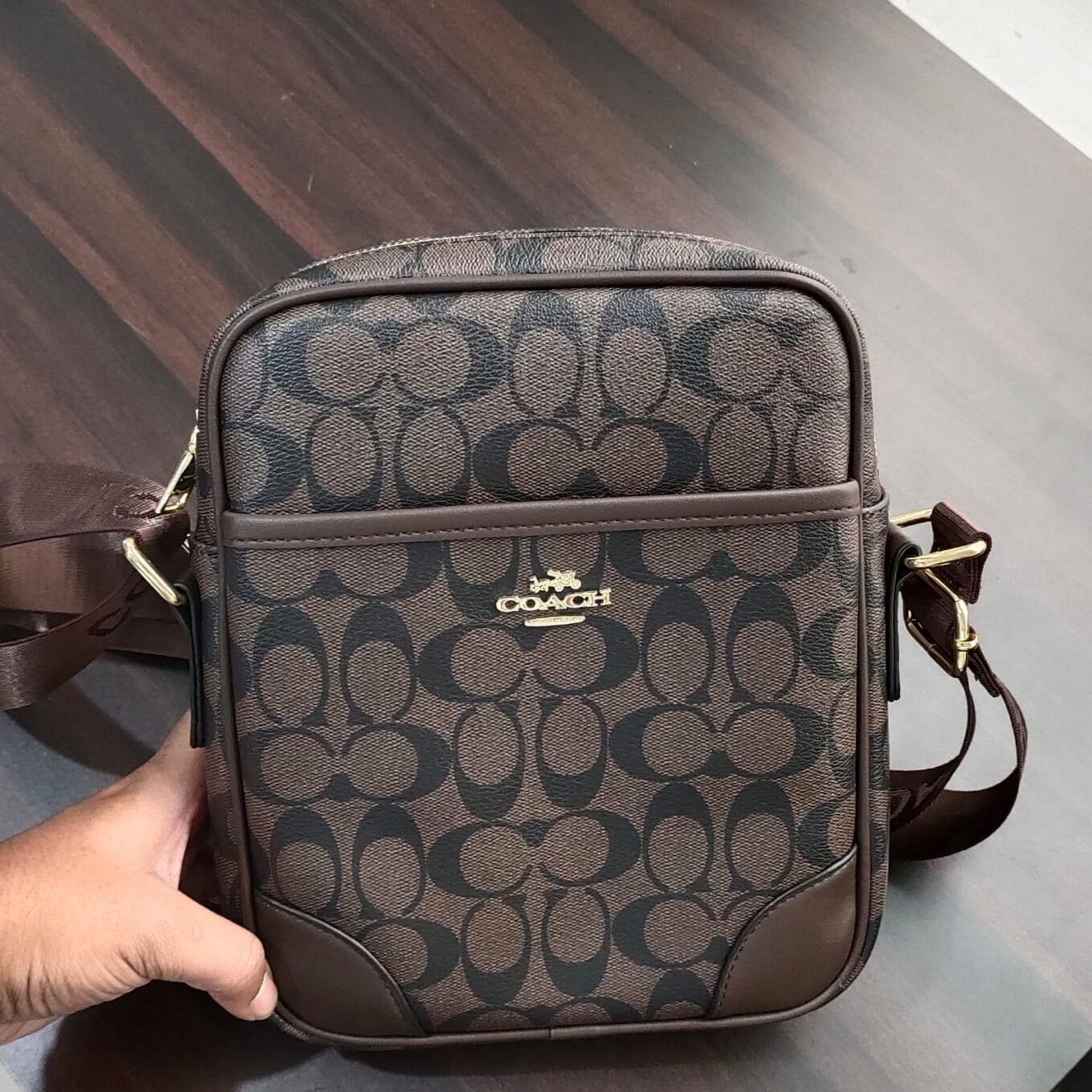 Coach Coffee Messenger Bag