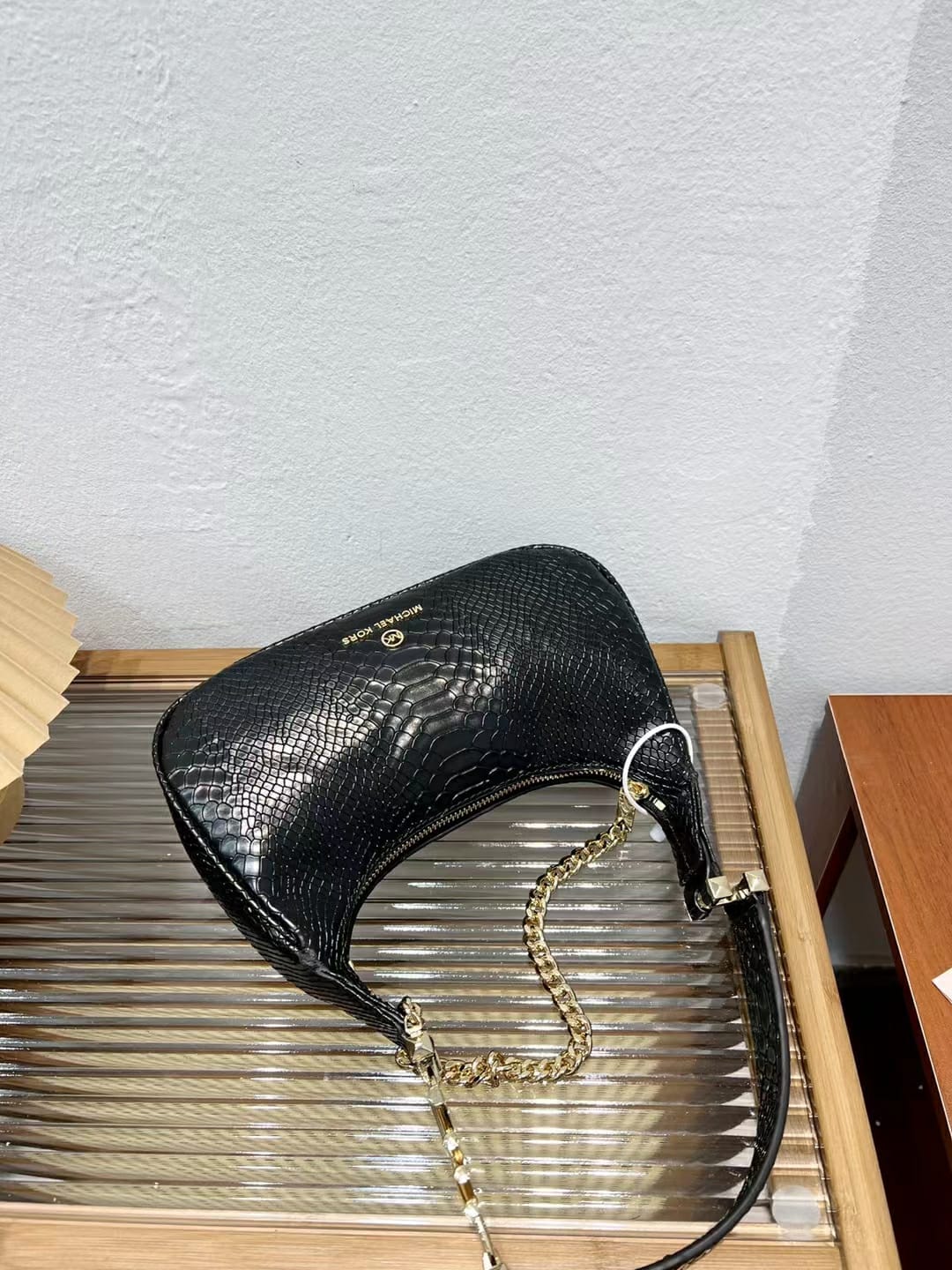 Michael kors Piper Metallic Black Shoulder Bag (With Box)