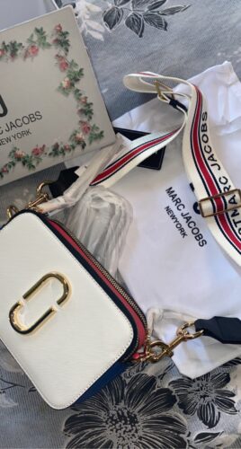 Marc Jacobs White The Snap Shot Camera Sling Bag (With Box) photo review