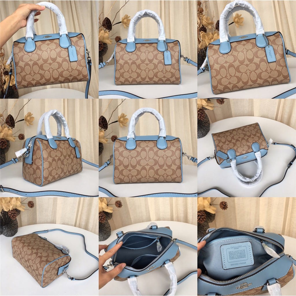 Coach Mini Bennett Satchel Apricot Blue Handbag (With Box)