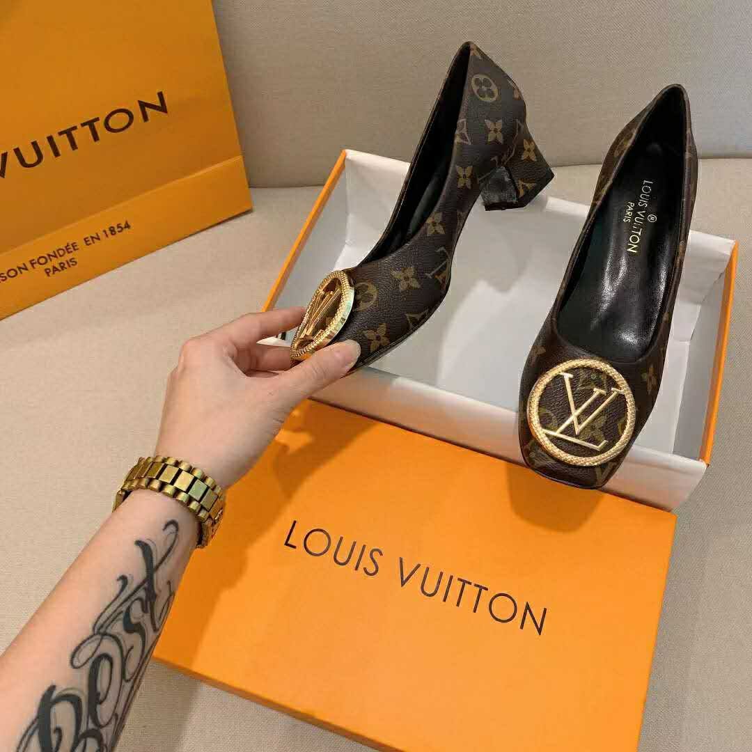 Louis Vuitton Coffee Monogram Pump Heel