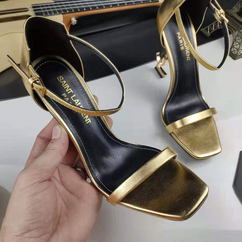 YSL Opyum Golden Sandle Heel