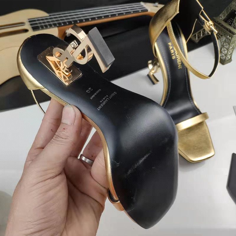 YSL Opyum Golden Sandle Heel