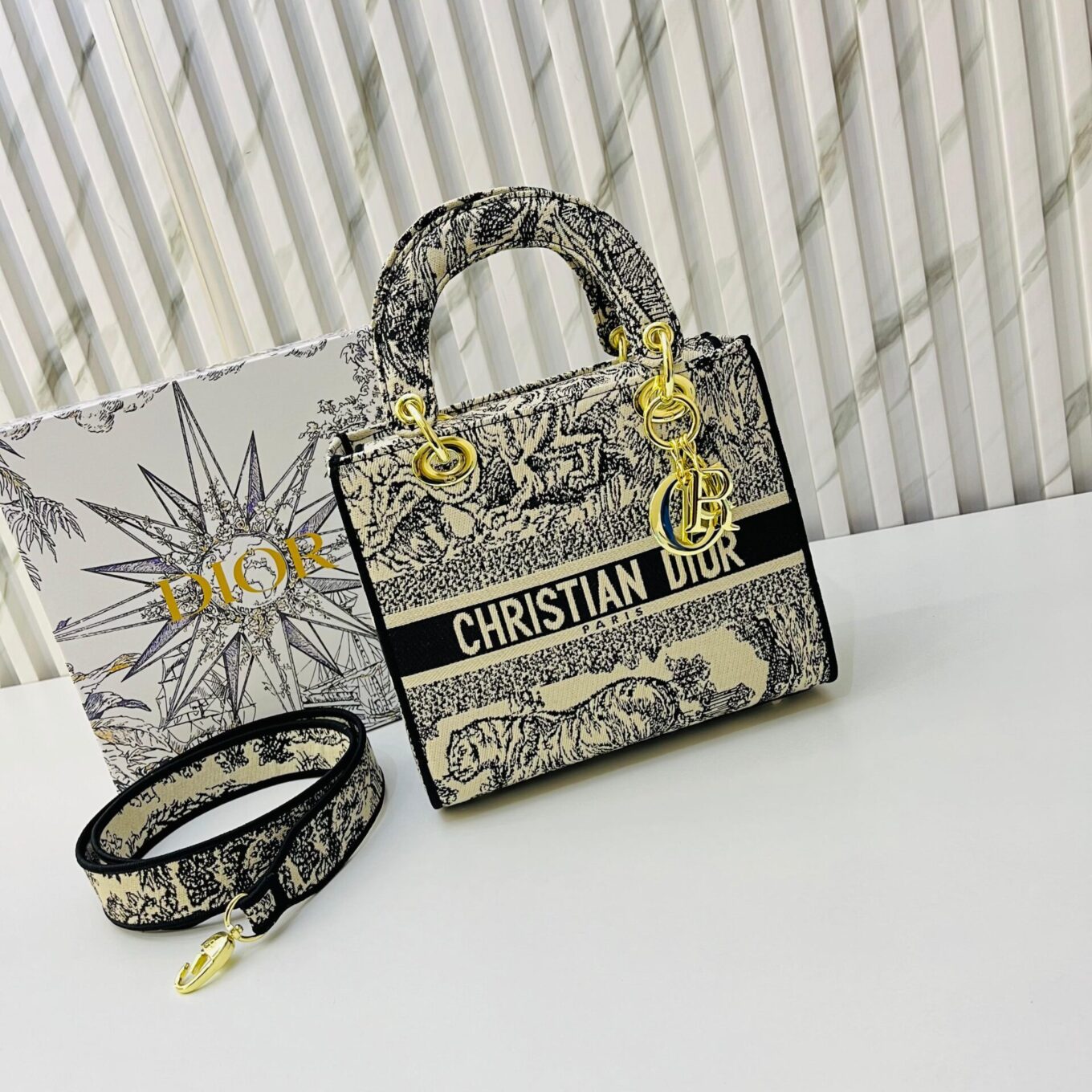 IMG-20240626-WA0069 Christian Dior Lady Dior Black Tiger Handbag (With Box)