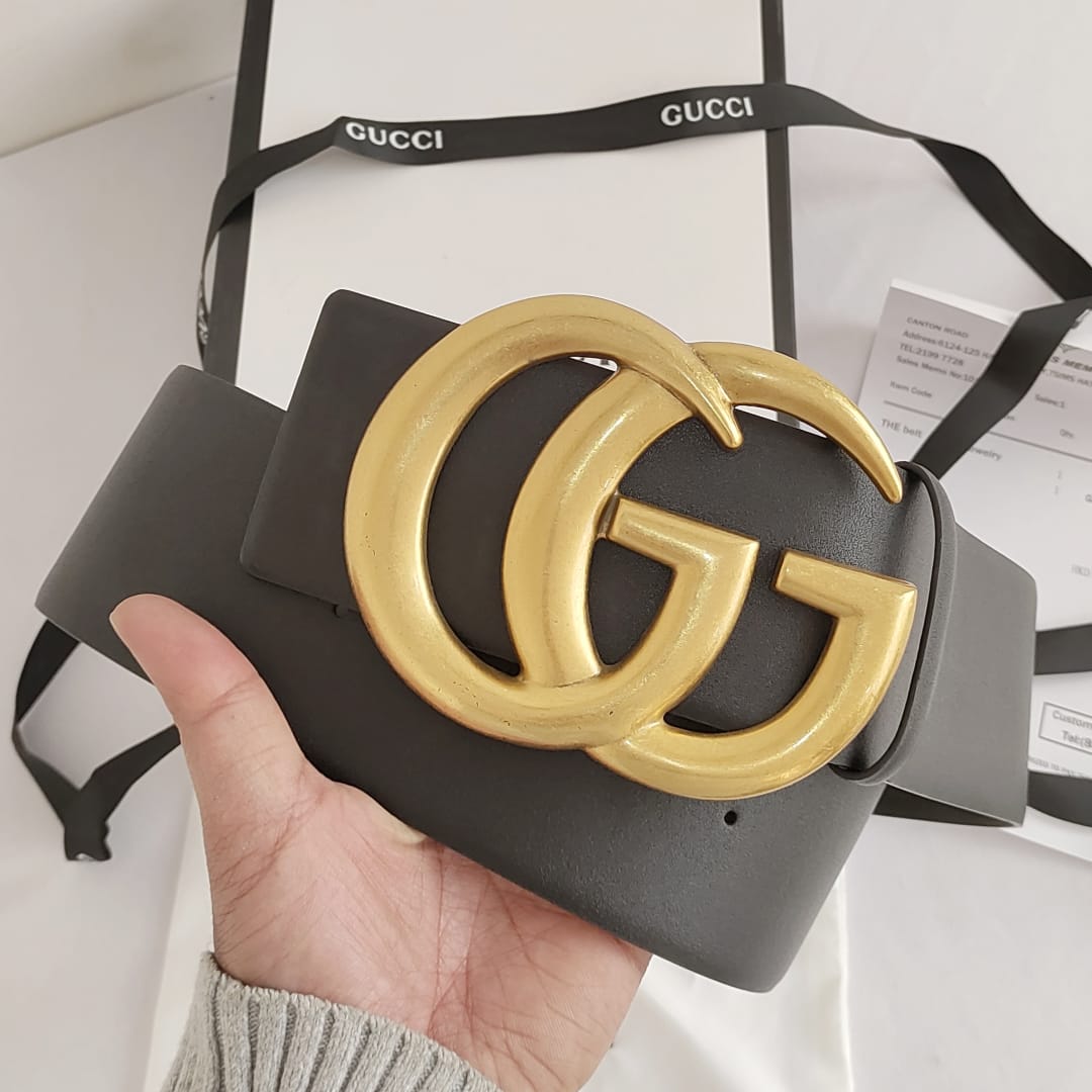 Gucci GG 7cm Black Broad Belt