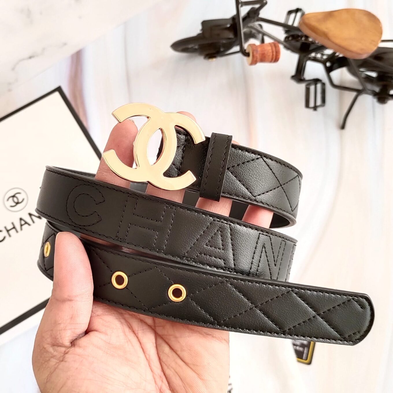 Chanel Signature Black Belt